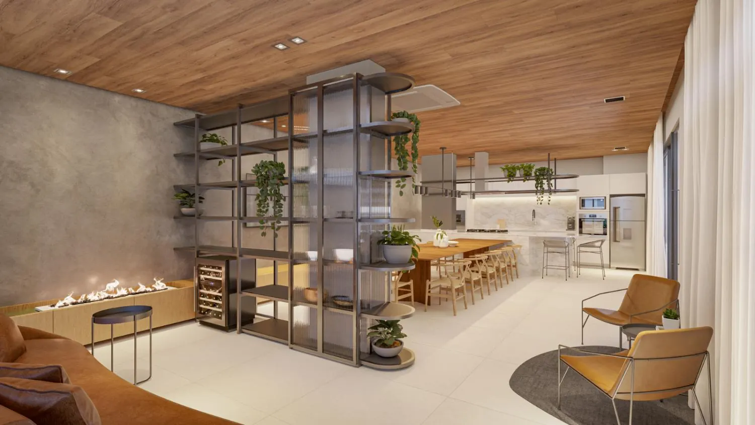 Espaço gourmet do D/Vert Residence Club, Beira-Mar de São José